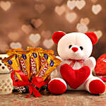 Cadbury 5 Star Chocolates With Red and White Teddy