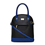 KLEIO Designer Handbag- Black & Royal Blue