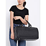 KLEIO Designer Leatherette Duffel Bag Black