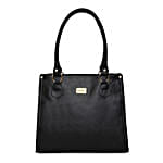 KLEIO Leatherette Shoulder Handbag Black