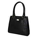 KLEIO Leatherette Shoulder Handbag Black