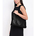 KLEIO Leatherette Shoulder Handbag Black