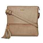 KLEIO Leatherette Sling Bag Beige