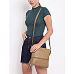 KLEIO Leatherette Sling Bag Beige