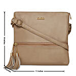 KLEIO Leatherette Sling Bag Beige