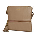 KLEIO Leatherette Sling Bag Beige