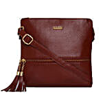 KLEIO Leatherette Sling Bag Dark Brown