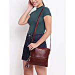KLEIO Leatherette Sling Bag Dark Brown
