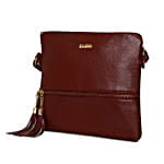 KLEIO Leatherette Sling Bag Dark Brown