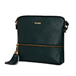 KLEIO Leatherette Sling Bag Dark Green