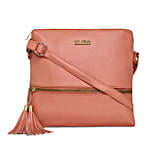 KLEIO Leatherette Sling Bag Peach