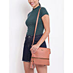 KLEIO Leatherette Sling Bag Peach
