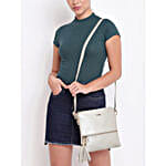 KLEIO Leatherette Sling Bag Pearl White