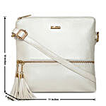 KLEIO Leatherette Sling Bag Pearl White