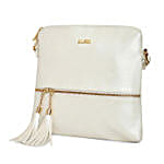 KLEIO Leatherette Sling Bag Pearl White