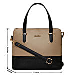 KLEIO Leatherette Twin Colour Hand Bag Beige