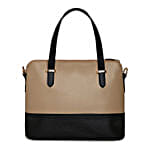 KLEIO Leatherette Twin Colour Hand Bag Beige