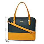 KLEIO Leatherette Twin Colour Hand Bag Green