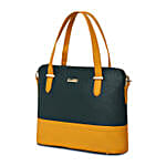 KLEIO Leatherette Twin Colour Hand Bag Green