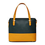 KLEIO Leatherette Twin Colour Hand Bag Green