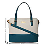 KLEIO Leatherette Twin Colour Hand Bag Green N White