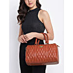 KLEIO Quilted Tassel Hand Bag- Tan