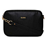 KLEIO Stylish Leatherette Sling Bag Black
