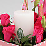 Aqua Pink Roses & Oriental Lily In Beautiful Box