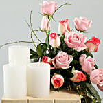 Aqua Roses & Ema Roses With Wooden Pillars