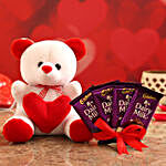 Dairy Milk Chocolates With Red & White Teddy