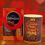 Hug Day Special Hollow Candle & Cadbury Celebrations Pack