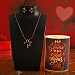 Hug Day Special Hollow Candle & Pretty Necklace Set
