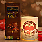 Promise Day Special Hollow Candle & Cadbury Almond Treat
