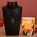 Propose Day Hollow Candle & Pretty Necklace Set