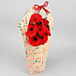 Red Gerberas In FNP Love Sleeve