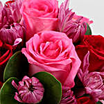Mixed Roses & Daisy stems In Personalised V-Day Mug