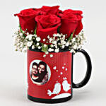 Red Roses In Personalised Love Birds Mug