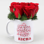 Red Roses In Personalised Love Story Mug