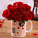 Red Roses In Personalised V-Day Mug