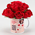 Red Roses In Personalised V-Day Mug