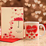 Happy Valentines Day Mug With Love Umbrella Card