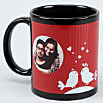 Personalised Couple Photo Black Mug With Cadbury Fruit N Nut Chocolates