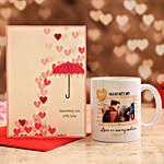 Personalised Cute Photo Mug With Love Umbrella Card
