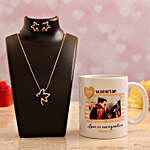 Personalised Cute Photo Mug With Pretty Necklace Set