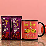 Personalised Name Cute Mug With Cadbury Fruit N Nut Chocolates