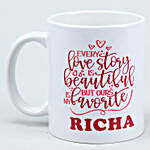 Personalised Name Valentine Quote Mug With Pretty Necklace Set