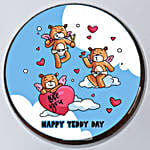 Happy Teddy Day Chocolate Photo Cake 1 Kg Eggless