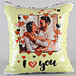 Personalised I Love You Sequin Cushion