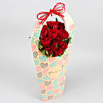 Red Roses In FNP Love Sleeve and Cadbury Silk