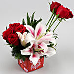 8 Red Roses & Lily In Forever With You Vase